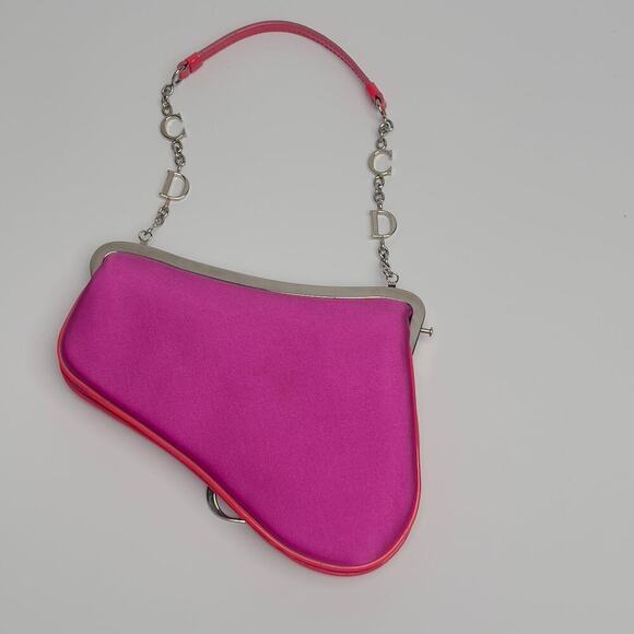 Dior mini pink satin saddle bag - Picture 4 of 8